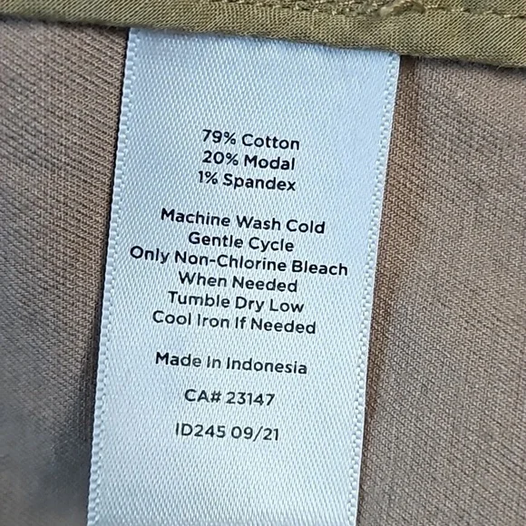 Talbots Stretch Twill Khaki Tan Cinch Waist Zip & Snap Front Field Jacket - Picture 15 of 16